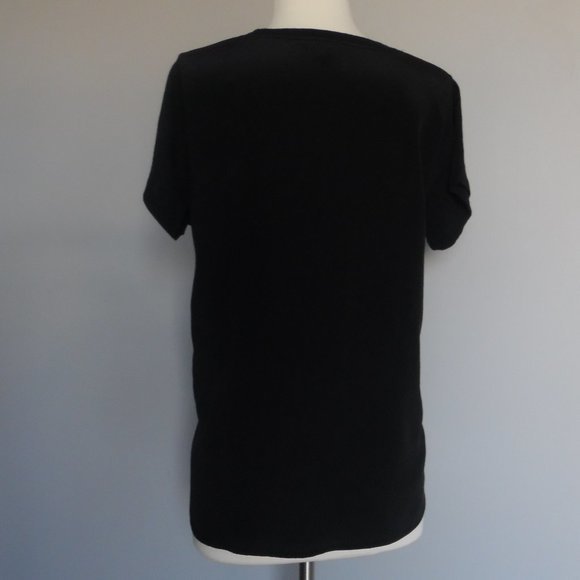 J. Crew Vintage Cotton Silk-Back Black‎ T-shirt Tee - Picture 3 of 7